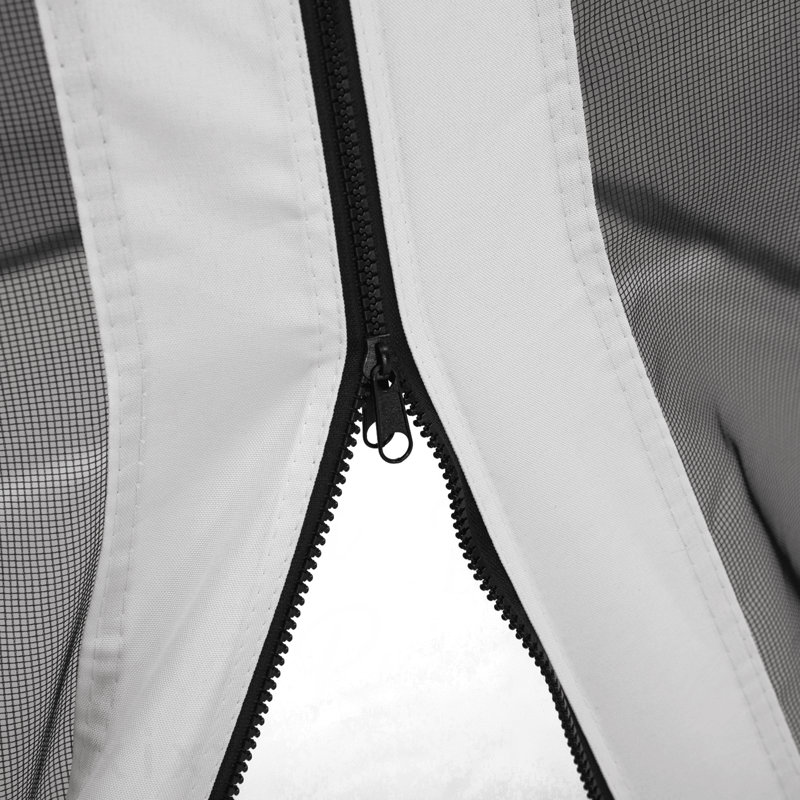10X10FT Gazebo Sidewall, For Outdoor Use With Mesh Netting (White), White