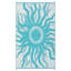 Tapis d'extérieur 9 pi x 12 pi bleu clair réversible, imperméable, facile à nettoyer et à séchage rapide