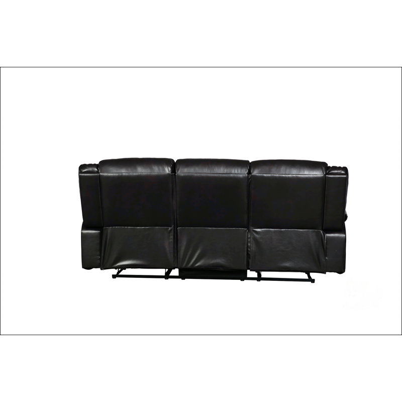 Faux Leather-Air Reclining Sofa, Brun