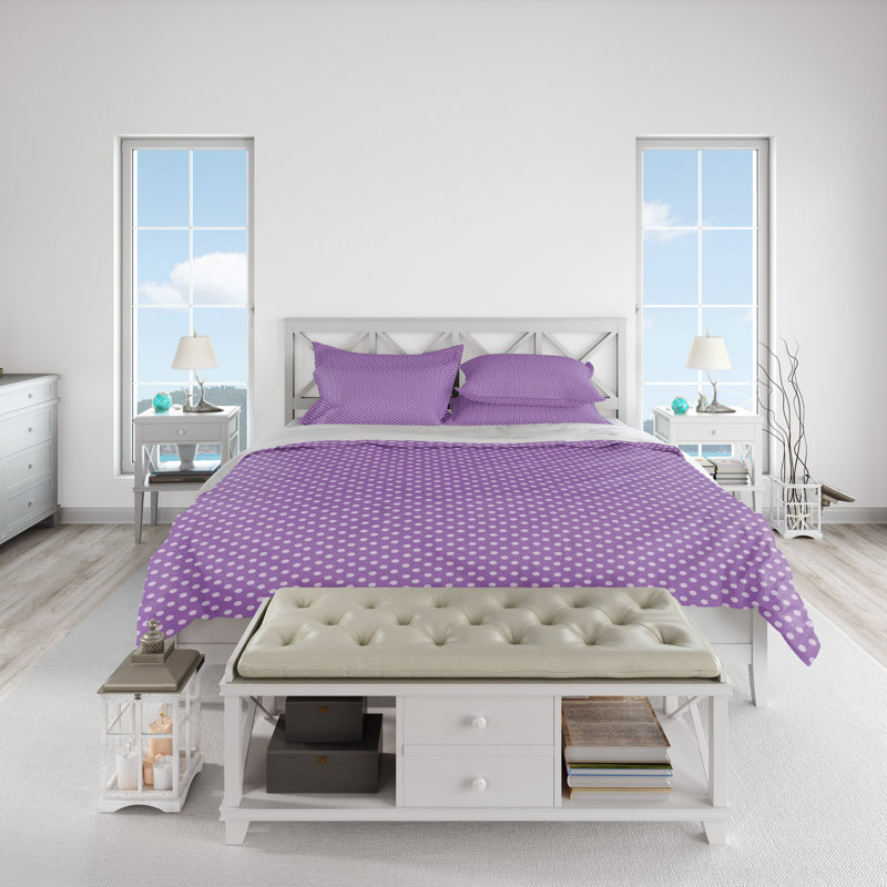 Polka Dot Duvet Cover, Queen Duvet Cover + 2 Queen Shams