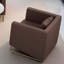 Ensemble de canapé de réception en similicuir Business Brown (monoplace X3 + table basse ronde)