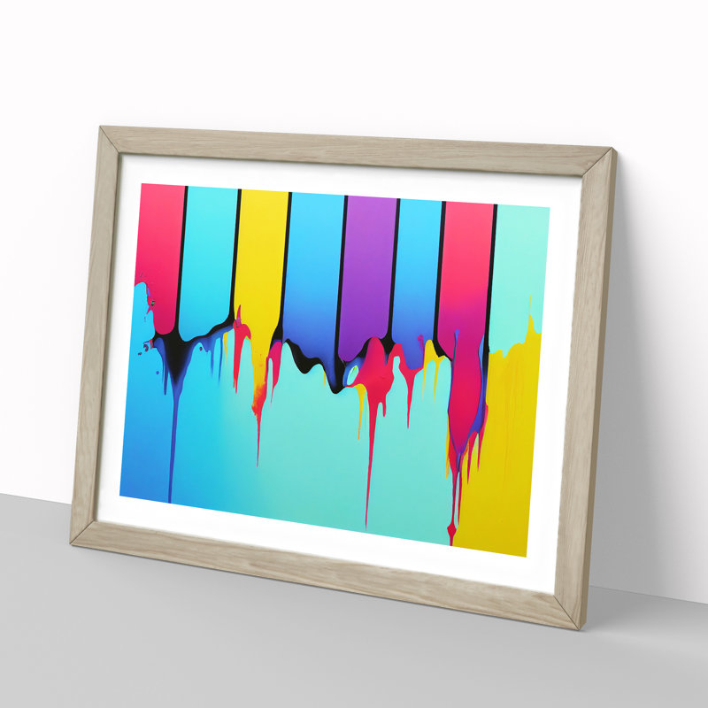 Stimulating Modern Abstract Art - Framed Print, 25cm H x 34cm W x 2cm D, Oak