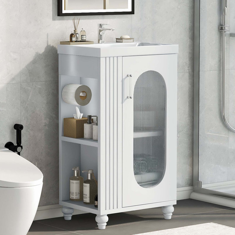 Lage 30'' Single Bathroom Vanity with Solid + Manufactured Wood Top