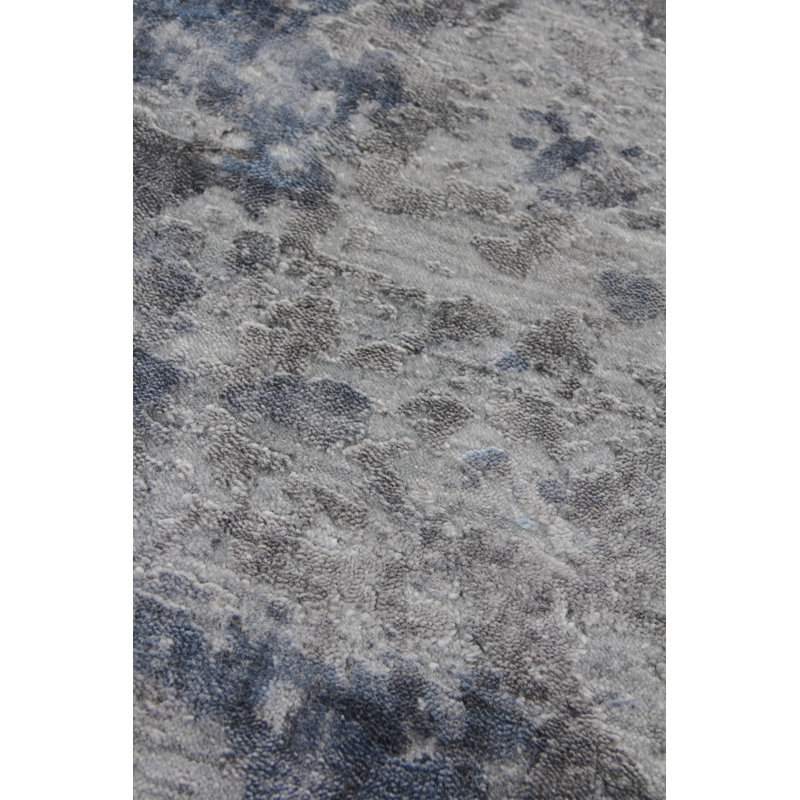 Reflections Abstract Area Rug in Silver, Rectangle 9' x 12'