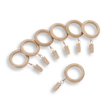 Leodore Farmhouse Collection Beveled Curtain Clip Rings, Fits Mode Farmhouse Curtain Rod Sets, 1 3/4 in (Set of 14) Symple Stuff Finish: Weathered Oak