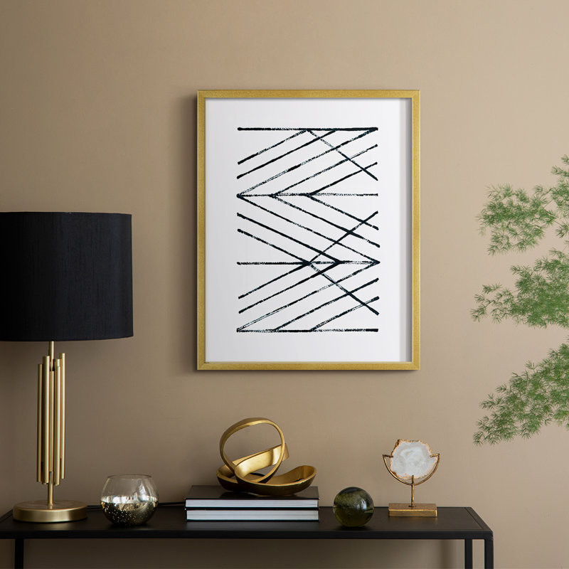 «Geometric Meditation II», reproduction encadrée - bois massif, H 21 po x l 17 po, Doré