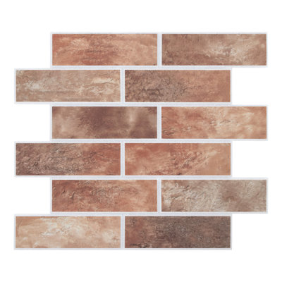 Panneau mural acoustique pelez et collez en PET 11,8 po x 11,8 po, carreau de feutre insonorisé imitation brique 3D avec 96 pattes adhésives