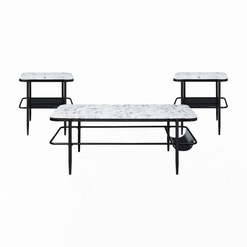 Ensemble de 3 tables d'appoint 3 pièces