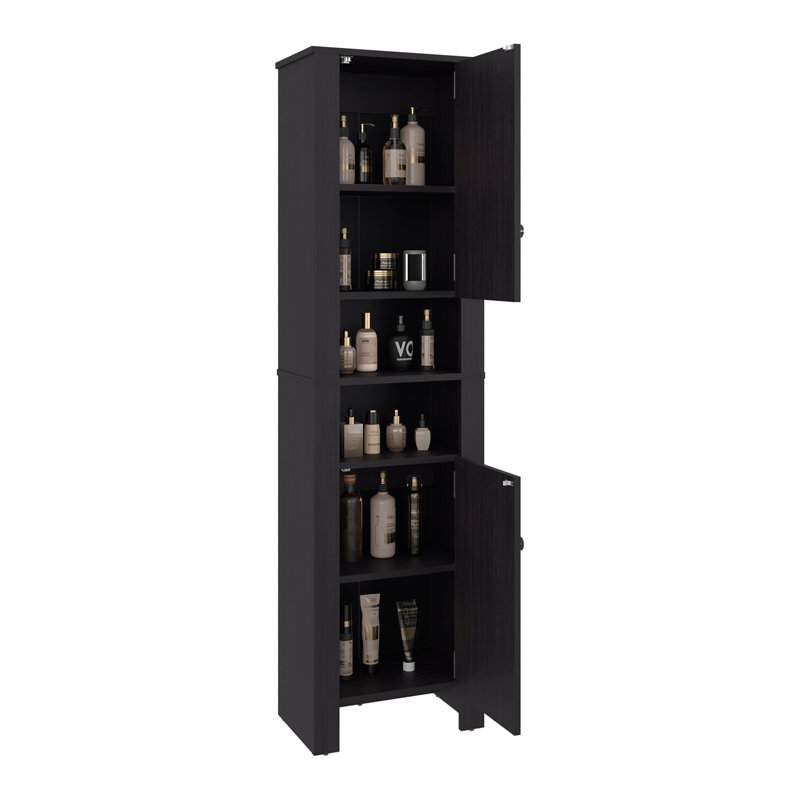 Armoire de salle de bain Vanessa avec rangement auxiliaire moderne et rangement autoportant
