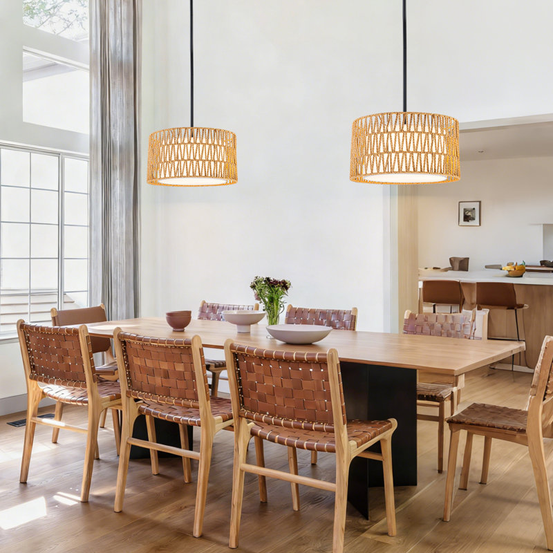 Luminaire suspendu tambour 3 lumières avec diffuseur Ratten