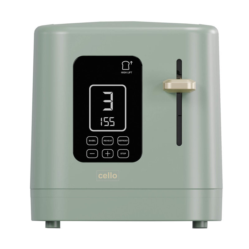 Cello 2 Slice Digital Toaster, Green