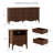3-Piece Bedroom Furniture Set, 52" 6-Drawer Dresser and Two Nightstands with Charging Station, Fluted Wood Finish with Scalloped Apron, Walnut