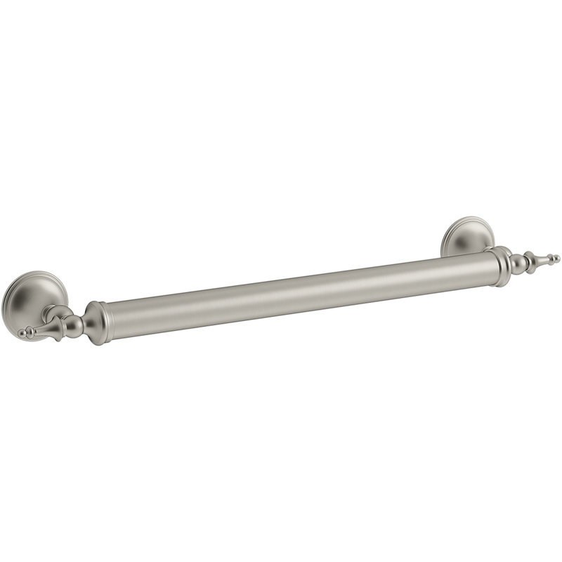 Barre d'appui décorative, Nickel brossé éclatant, l 18 po