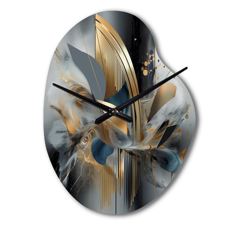 Horloge murale asymétrique en marbre Soft Colors Marble Abstract II, Grand