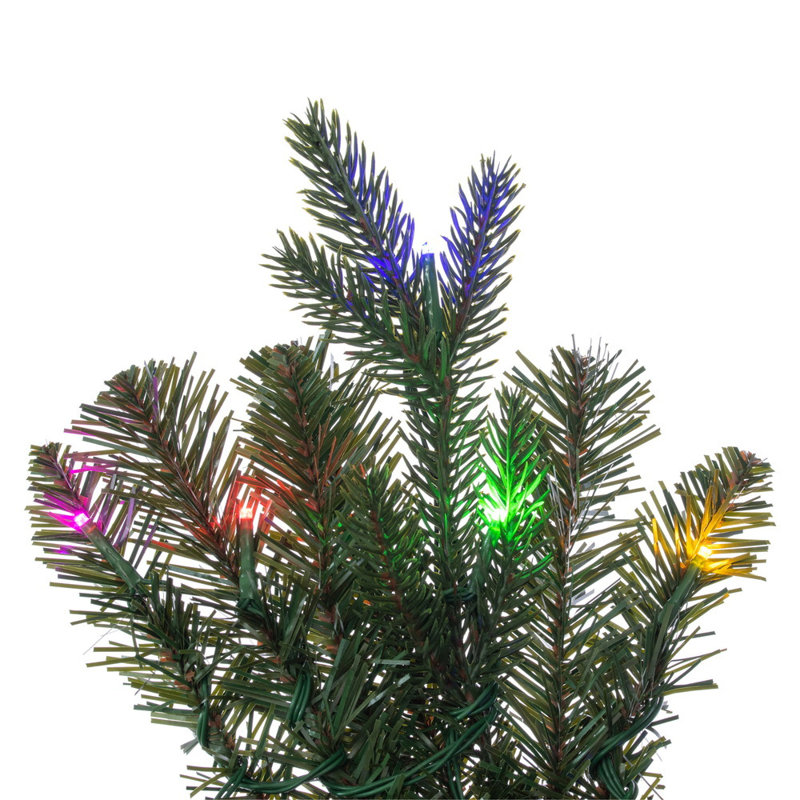 Couronne d'épinette artificielle 26 po avec 100 lumières DEL coaxiales à basse tension 6 mm à basse tension de 3 mm