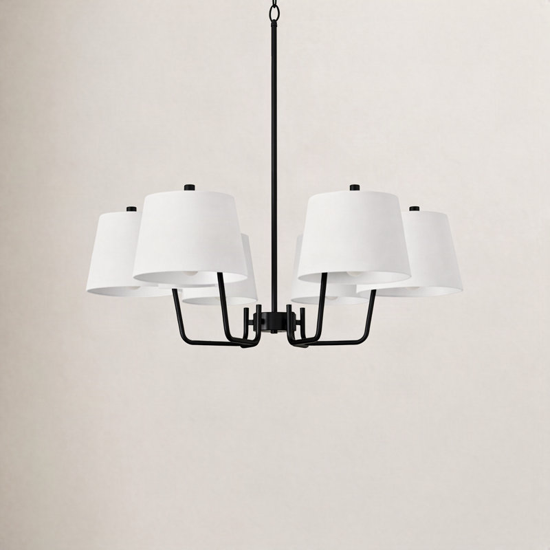 6-Light Chandelier, Noir mat