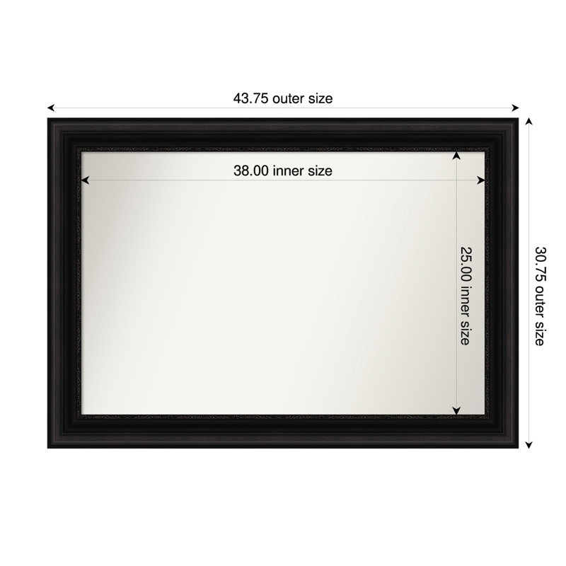 Miroir mural Senaiya, Rectangle, 30,75 po x 43,75 po