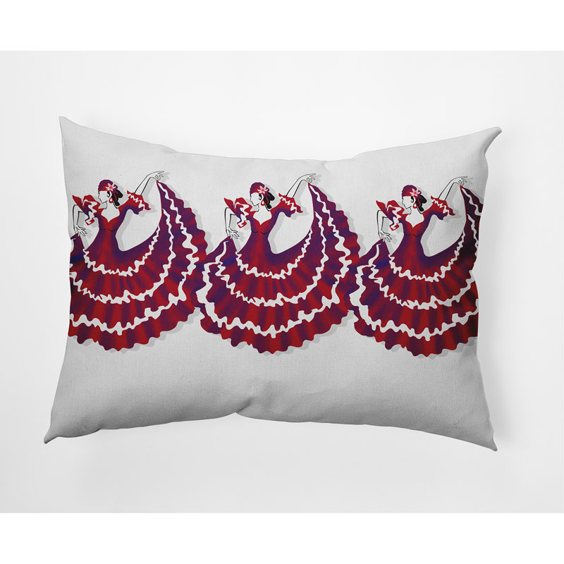 Cuban Reversible Throw Pillow, Red