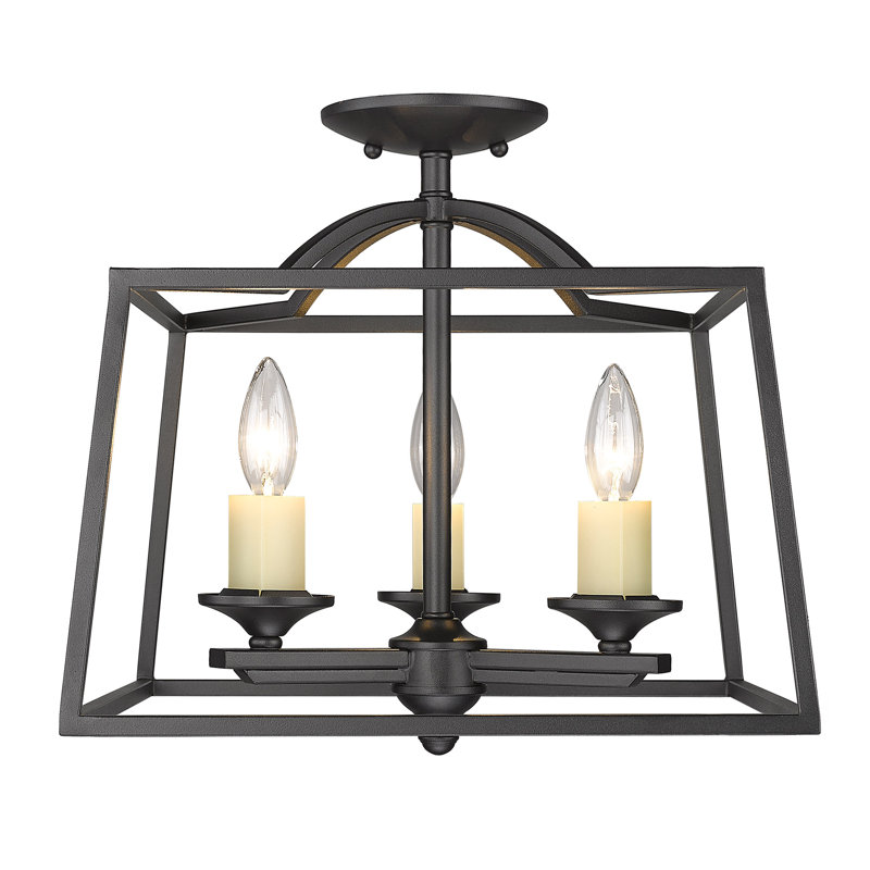 Grekin Semi Flush Mount, Natural Black