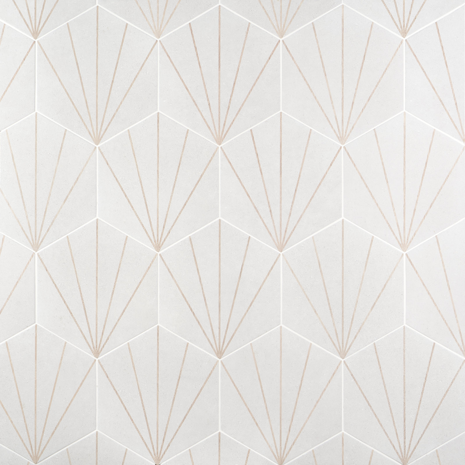 Arbor Hex Beams 13" x 15" Porcelain Tile, White
