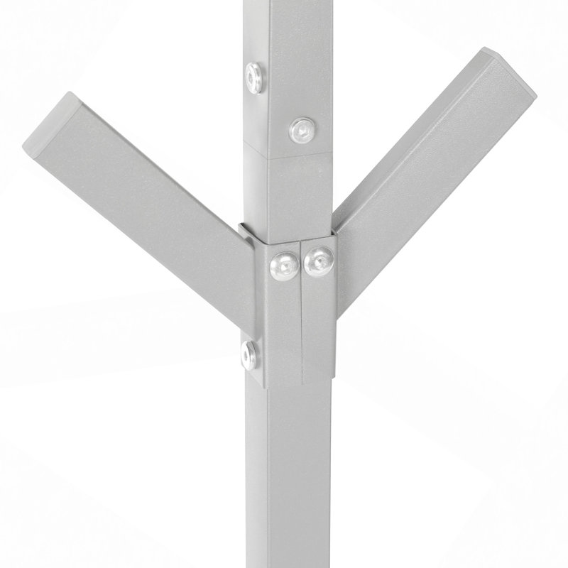 Coat Rack, Hall Tree, Free Standing, 8 Hooks, Entryway, 70"H, Bedroom, Metal, Contemporary, Silver