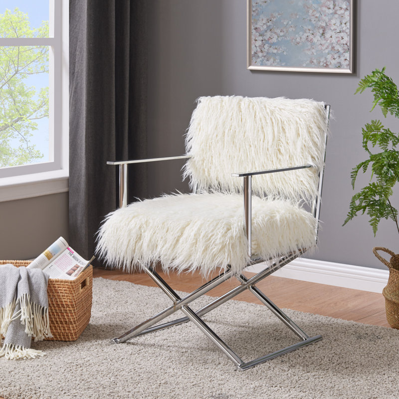 Upholstered Armchair, White
