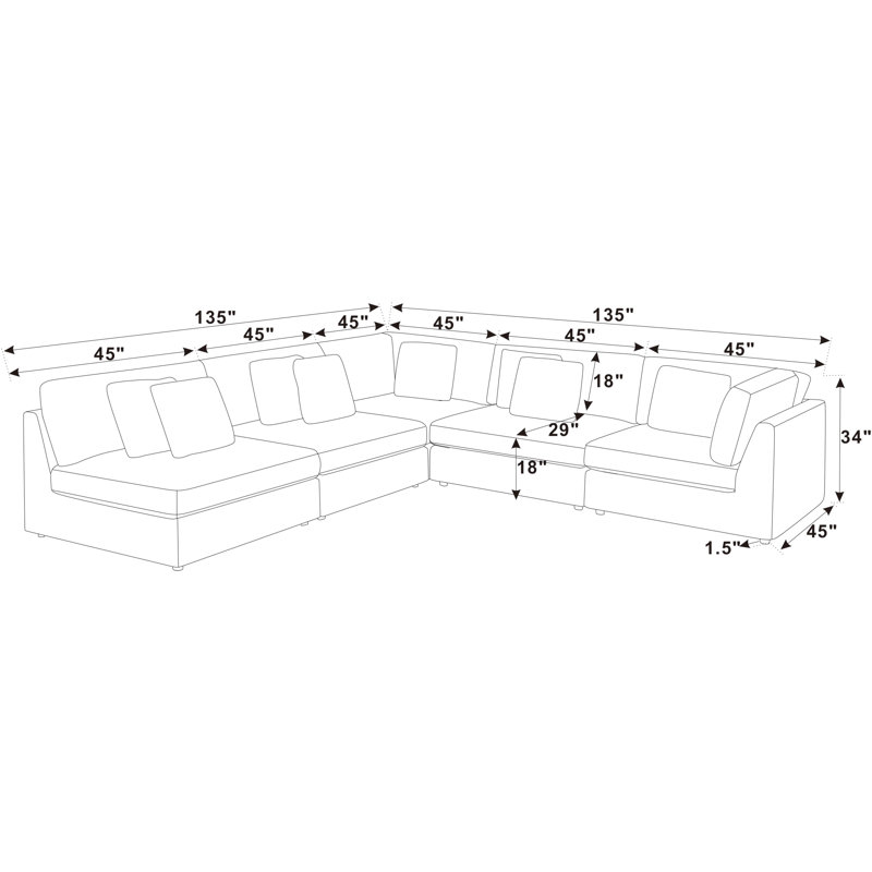 Nilyne Corduroy L-Shaped Sectional, Beige Corduroy