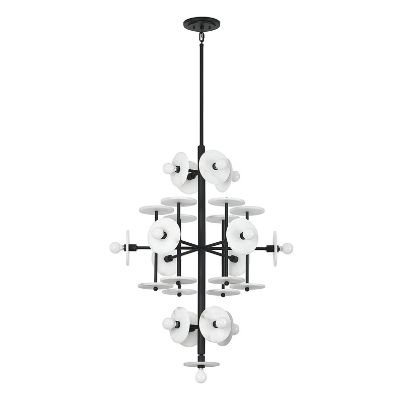 Amani 15-Light Chandelier in Black Cashmere, Black Cashmere