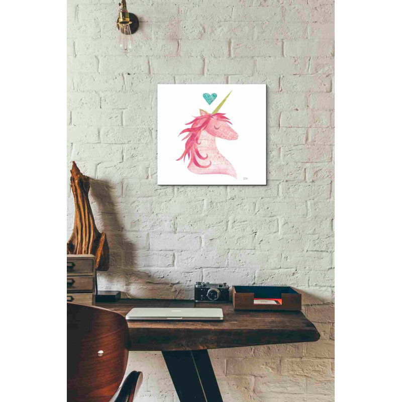 «Newberry Unicorn Magic I Heart» par Melissa Averinos, impression sur toile, H 12 po x l 12 po x P 0,75 po