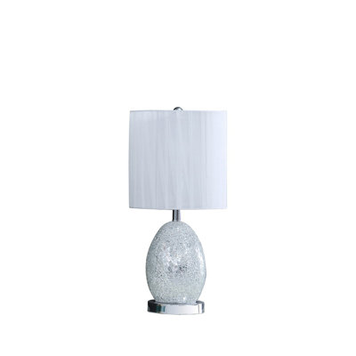 Lampe de table en verre / métal argenté 20 po In Niels
