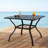 Metal Steel Slat Patio Dining Table Square Backyard Bistro Table Outdoor Furniture Garden Table