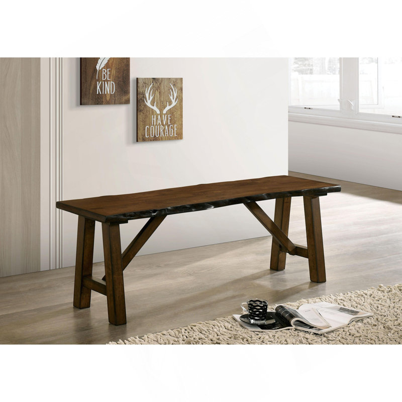 Banc en bois massif rustique avec finition en noyer rustique 1pc