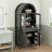 71" Fluted Tall Arched Pantry Cabinet With Adjustable Shelves, Elegant Display Storage With Hidden Drawer & Glass Door For Kitchen, Living Room, Dining Room, Black-1477715275