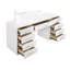 Bureau de coiffeuse 9 tiroirs blanc brillant