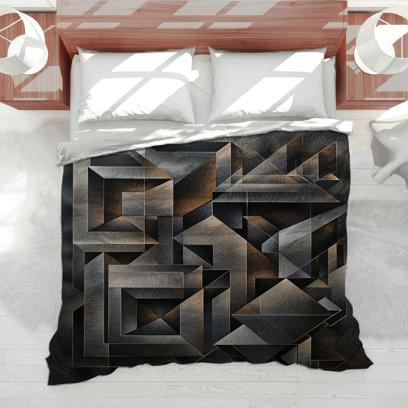 Geometric Bedding Abstract Comforter Art Deco, Twin Comforter