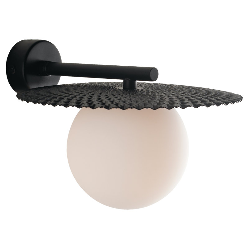 Cancia Flush Mounted Sconce, Black, Black