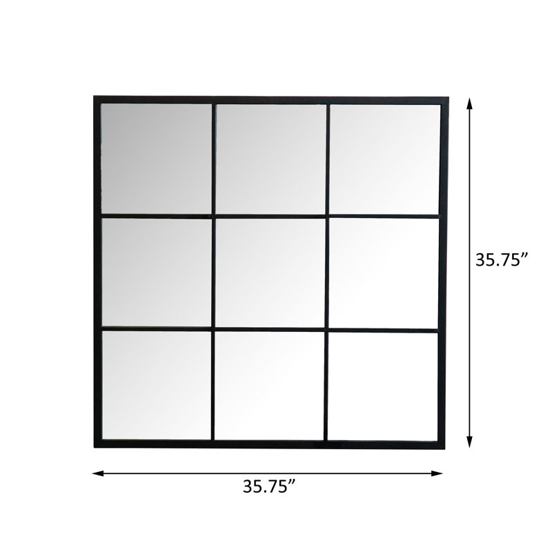 Miroir mural 35 po x 35 po noir