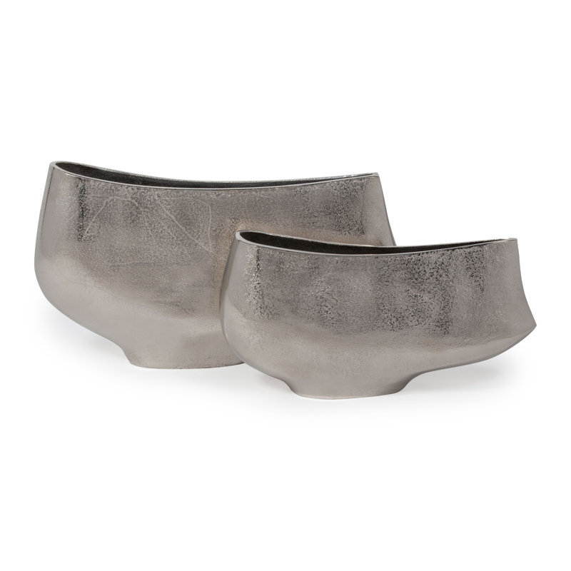 Aris Cast Aluminum Table Vase, 9.5" H x 17" W x 4" D