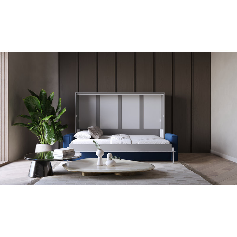 Neidelin Upholstered Murphy Bed, Slate Grey/Bronx