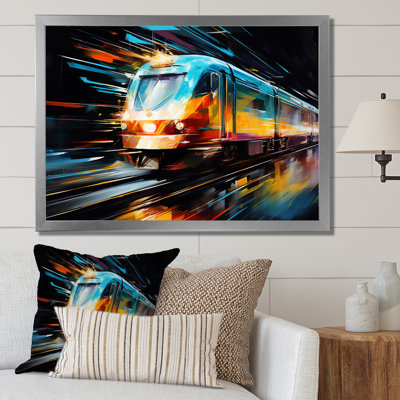 Abstracted Train Velocity - Transportation Canvas Wall Art