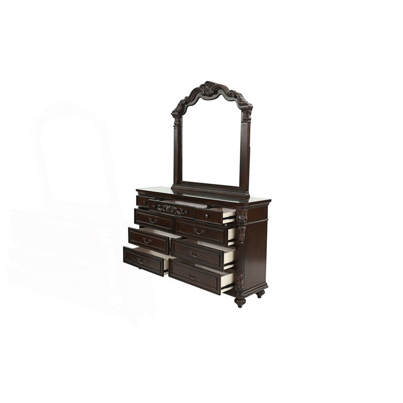 Commode de style traditionnel traditionnel avec miroir