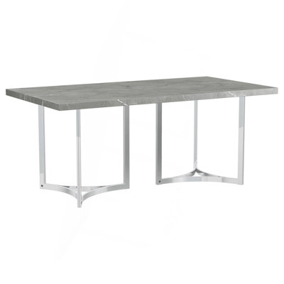 Savona Grey Faux Marble Rectangular Dining Table