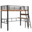 Lit mezzanine en métal avec tablette de rangement intégrée et échelle-1491977236