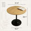 Table de salle à manger ronde en bois naturel, plateau en MDF de 80 cm de diamètre avec piètement en acier, idéale pour les cuisines et les salons modernes.