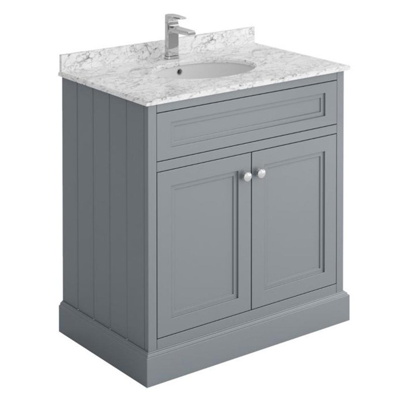 800mm Single Bathroom Vanity with Undermount Ceramic Basin, Light Grey