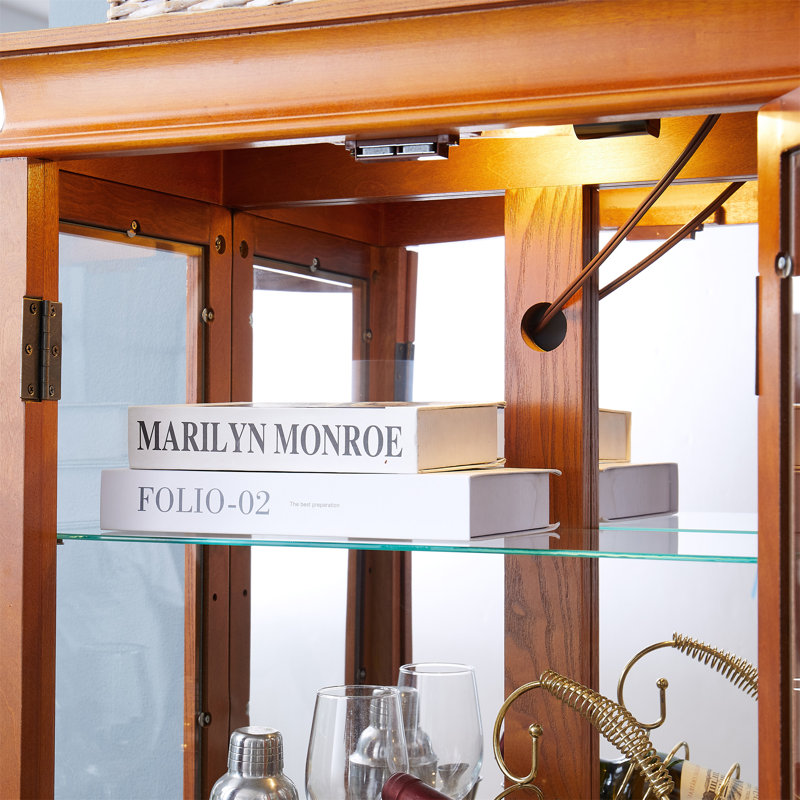Vitrine avec portes en verre trempé et tablettes réglables, H 71,26 po x l 24,21 po x P 12,2 po