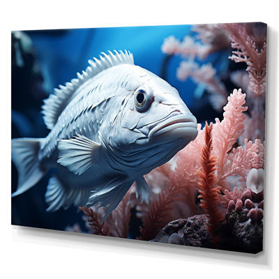 " Blue Fish Hiding In Coral "