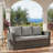 67.7" 3-Seat All-Weather Wicker Patio Sofa with Thick Gray Cushions, Black Frame-873009193