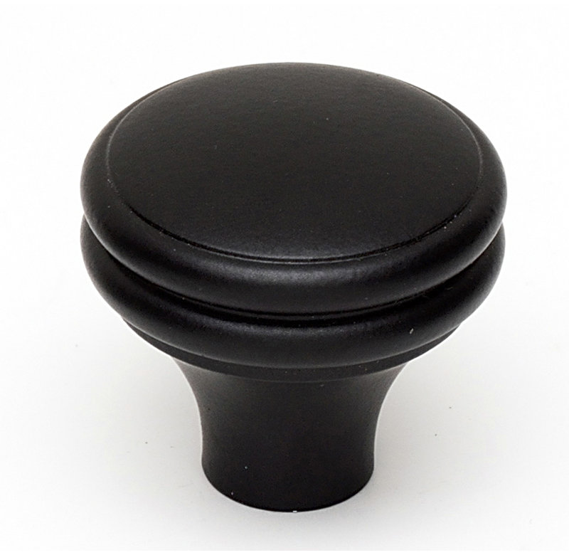 Poignée champignon 1 1/4 po de diamètre, Noir mat