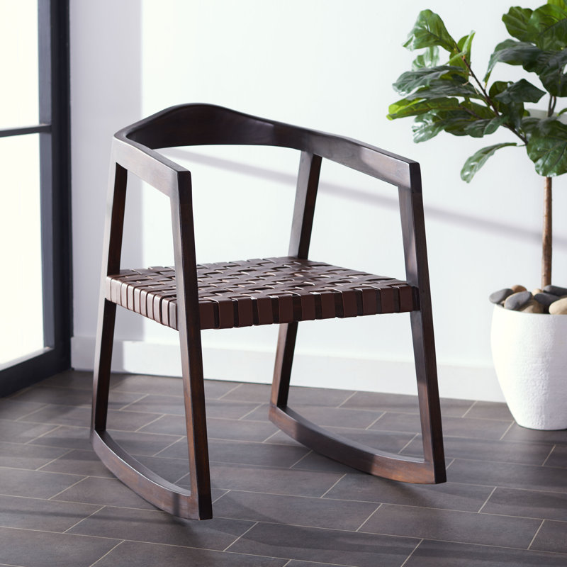 Chaise berçante Crawford, Cognac / noyer